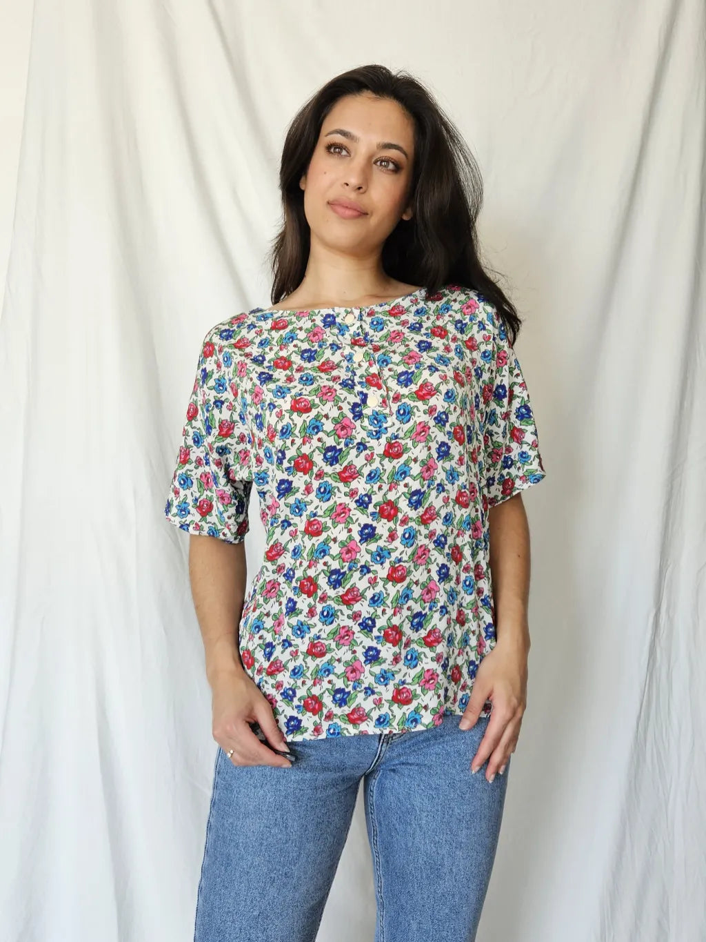 Vintage top met rozen | L