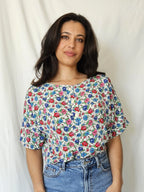 Vintage top met rozen | L