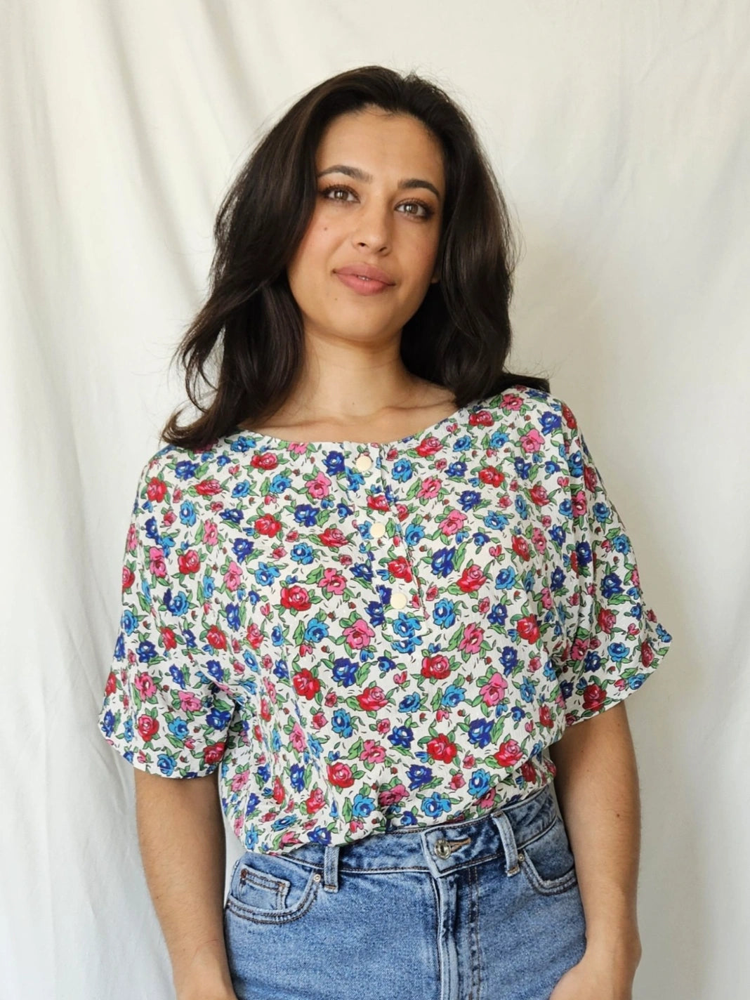 Vintage top met rozen | L