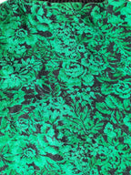 groene stof met bloemen