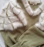 Vintage trui matcha angora | M