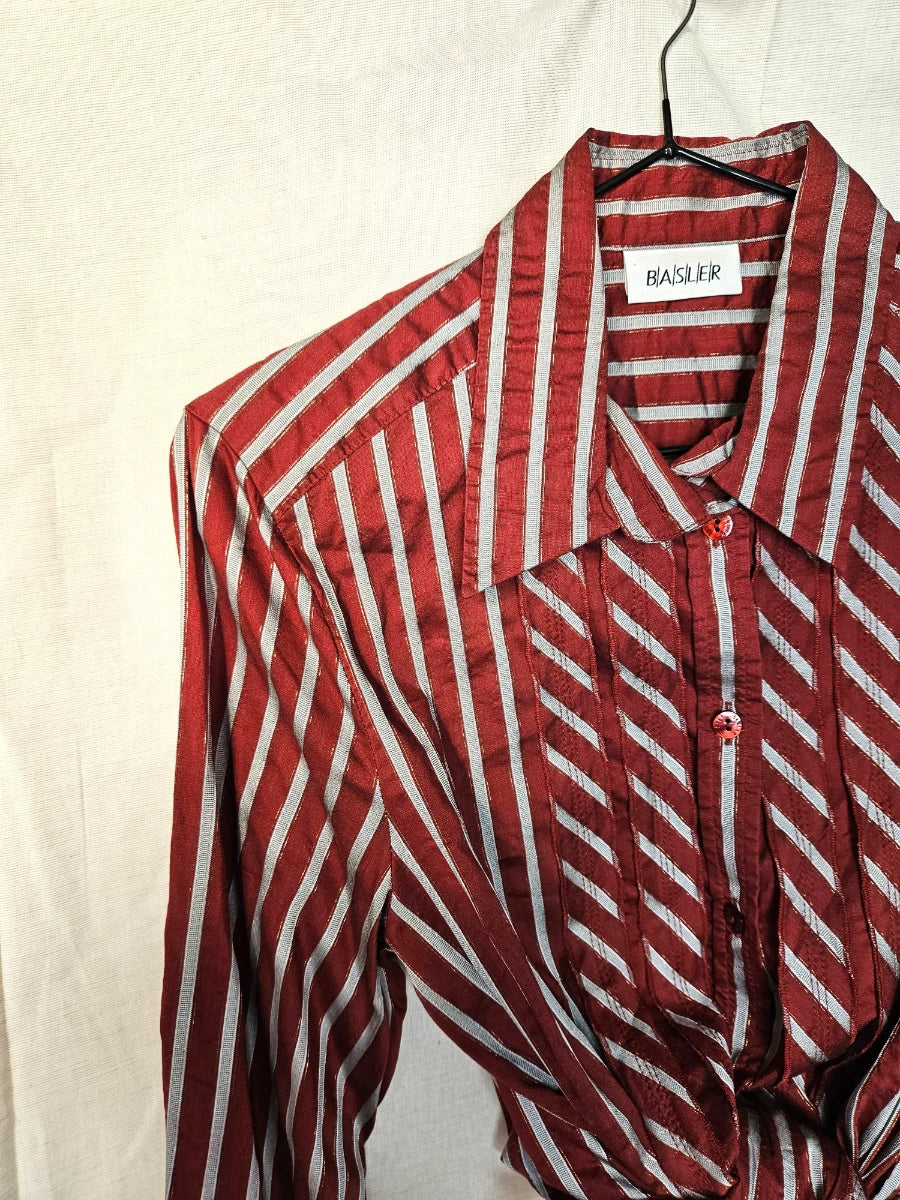 Gestreepte vintage blouse van katoen | S