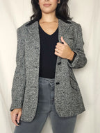 Wollen vintage blazer met visgraat | L/XL