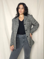 Wollen vintage blazer met visgraat | L/XL