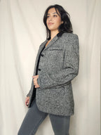 Wollen vintage blazer met visgraat | L/XL
