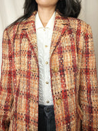 Bouclé vintage blazer perzik | L/XL