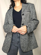 Wollen vintage blazer met visgraat | L/XL