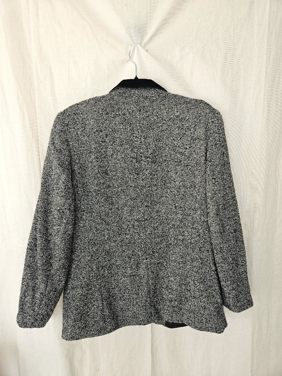 Wollen vintage blazer met visgraat | L/XL