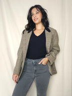 Wollen geruite vintage blazer | M