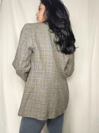 Wollen geruite vintage blazer | M