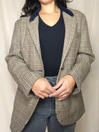 Wollen geruite vintage blazer | M