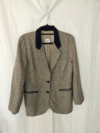 Wollen geruite vintage blazer | M