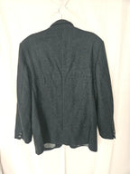 Donkergroene visgraat blazer met alpaca | 3XL
