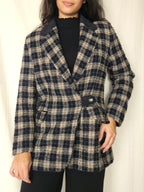 Zachte grof-gebreide vintage blazer | M