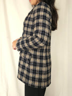 Zachte grof-gebreide vintage blazer | M