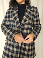 Zachte grof-gebreide vintage blazer | M