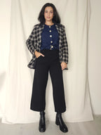 Zachte grof-gebreide vintage blazer | M