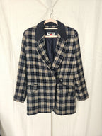 Zachte grof-gebreide vintage blazer | M
