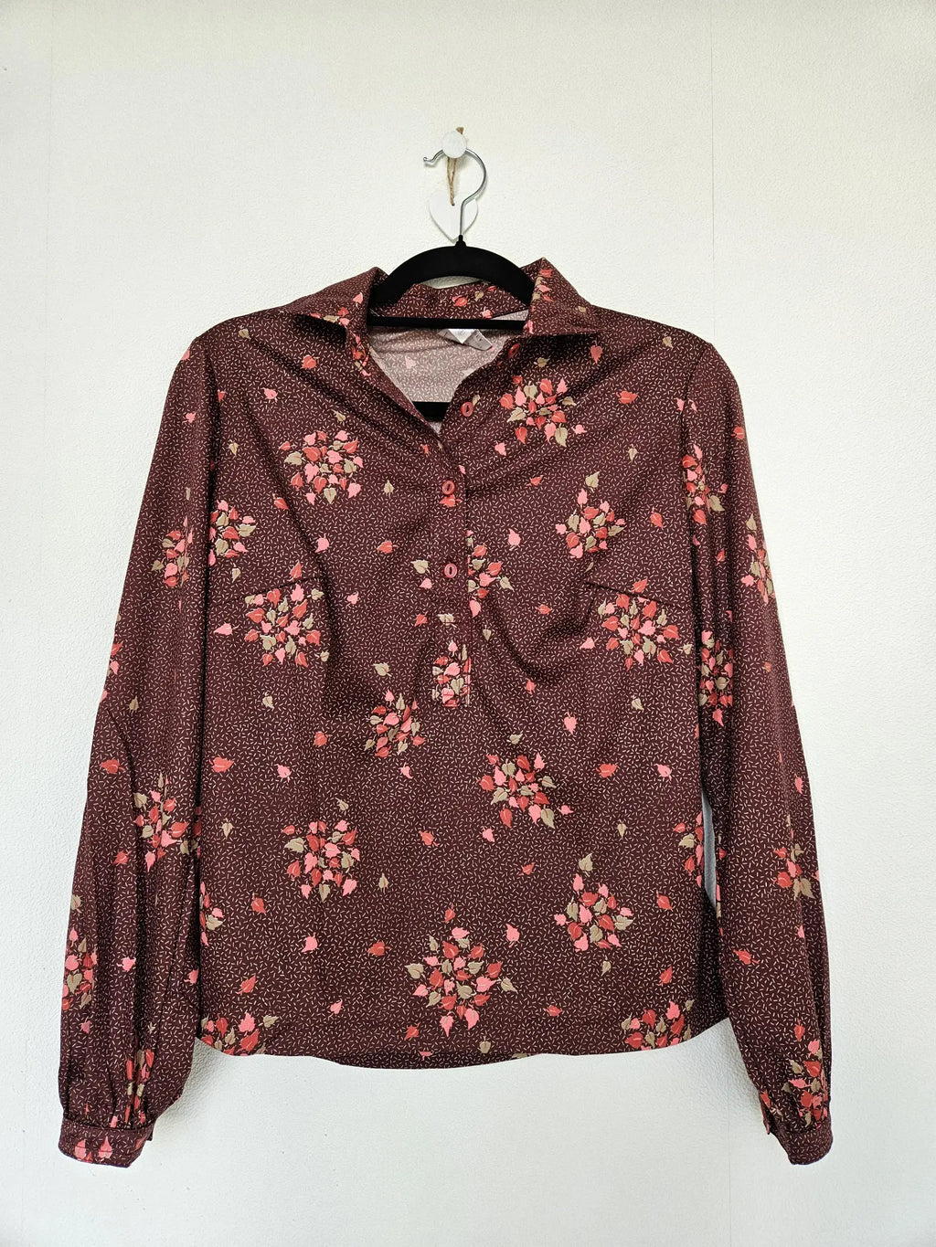 Silky vintage blouse parel rood | M