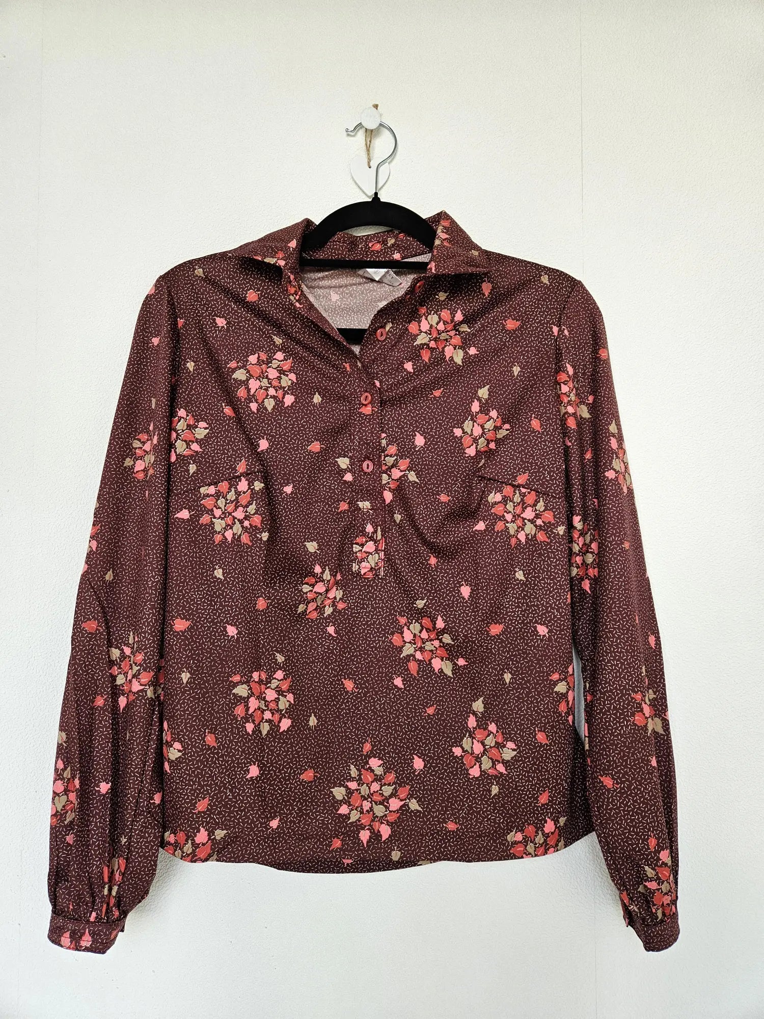 Silky vintage blouse parel rood | M