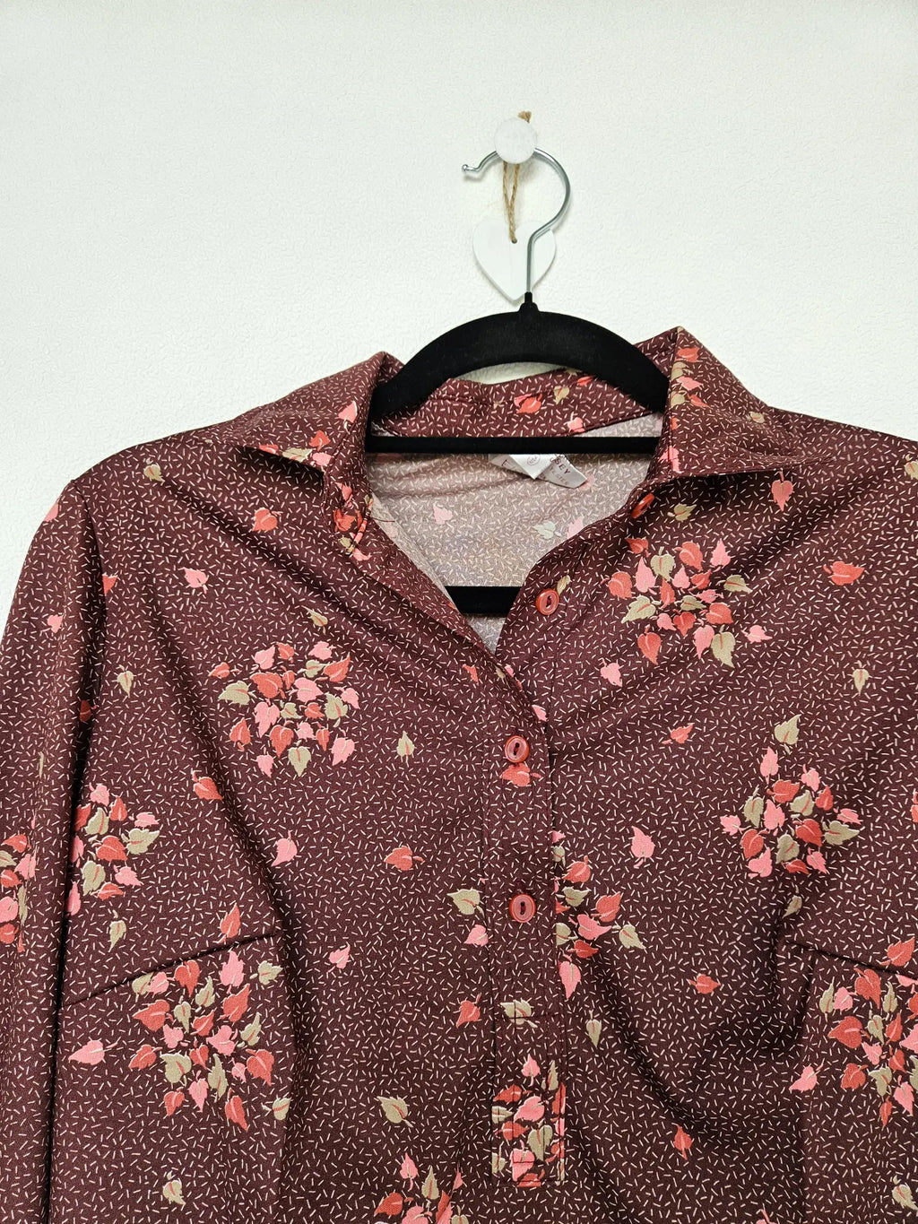 Silky vintage blouse parel rood | M