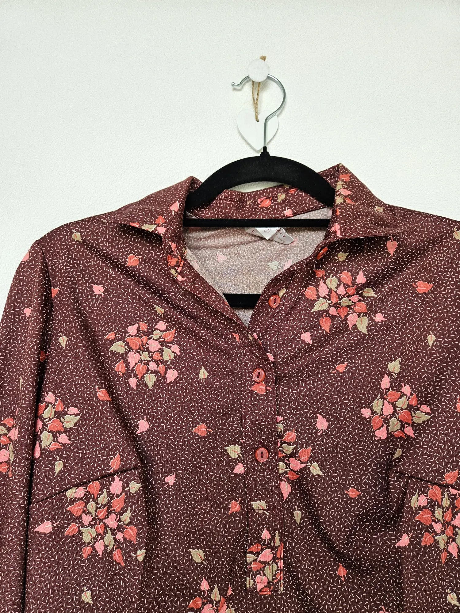 Silky vintage blouse parel rood | M