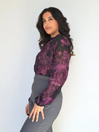 Vintage blouse purple rain | L
