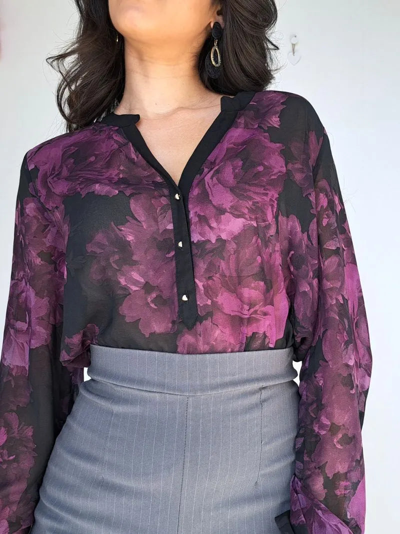 Vintage blouse purple rain | L