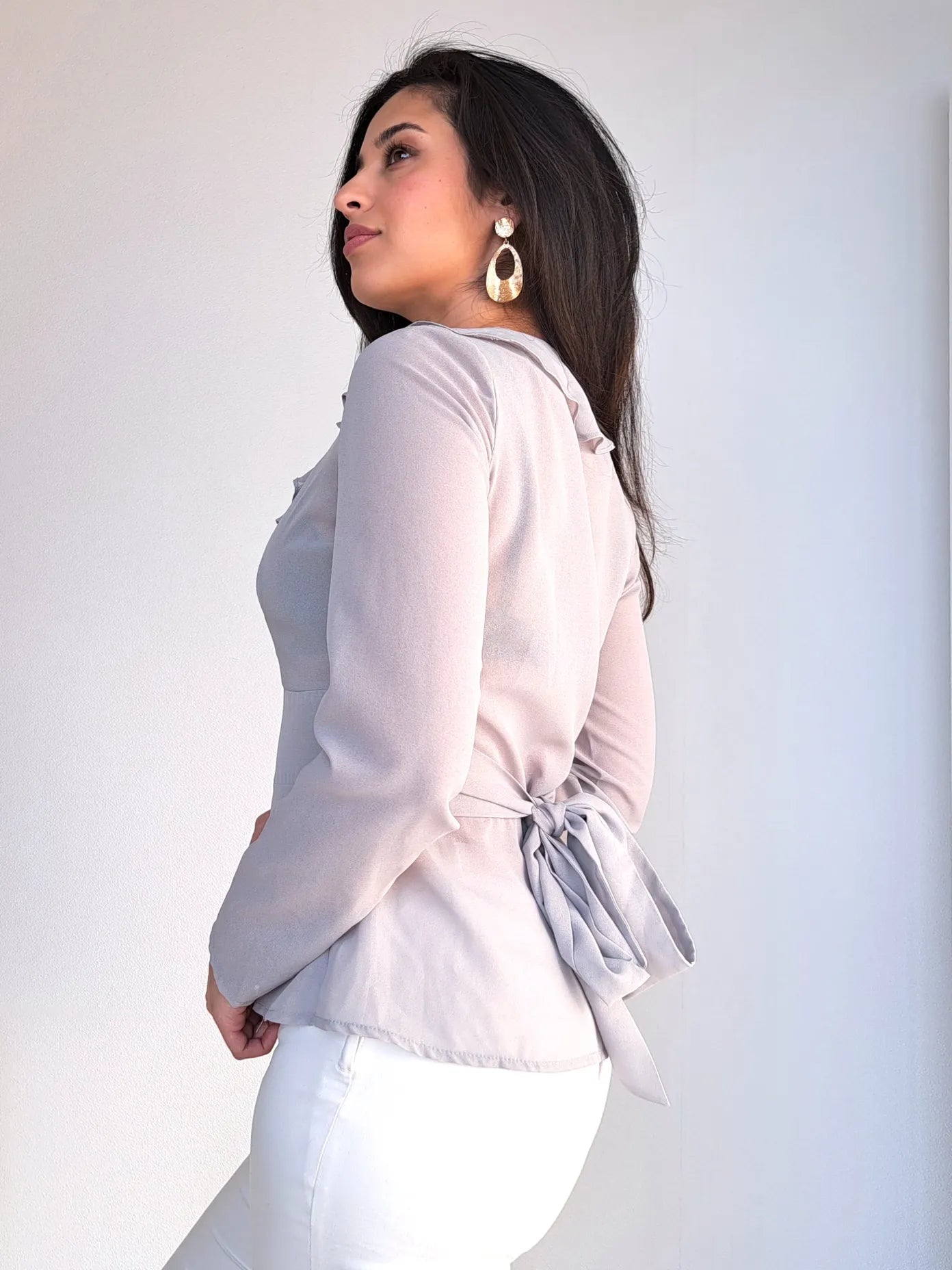 grijze vintage blouse