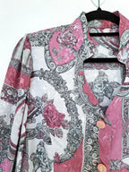 Vintage blouse met bloemenschilderijen | XL