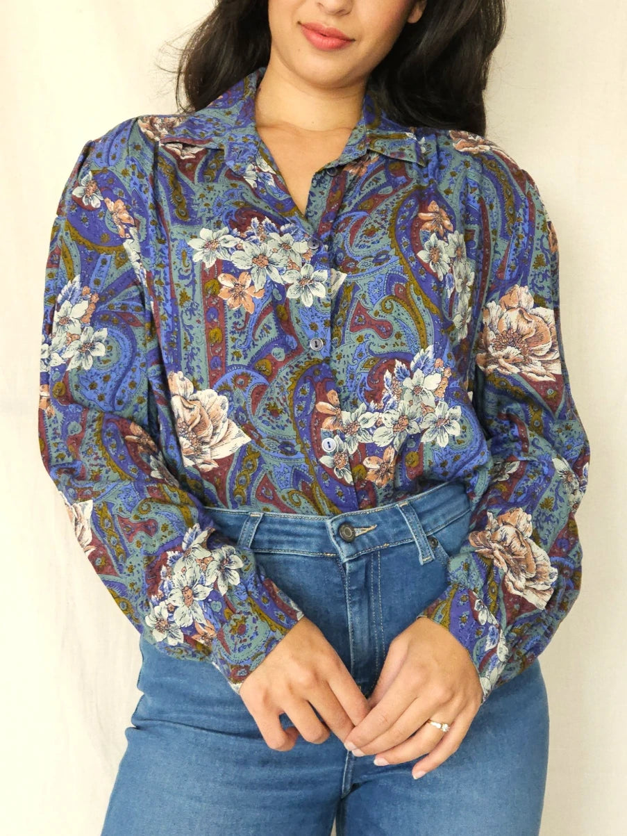 Vintage blouse Flower Escape | XL