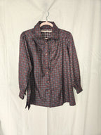 Lichtrode vintage blouse met ruffles | XS/S