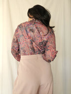Vintage blouse Ribbon Up | L