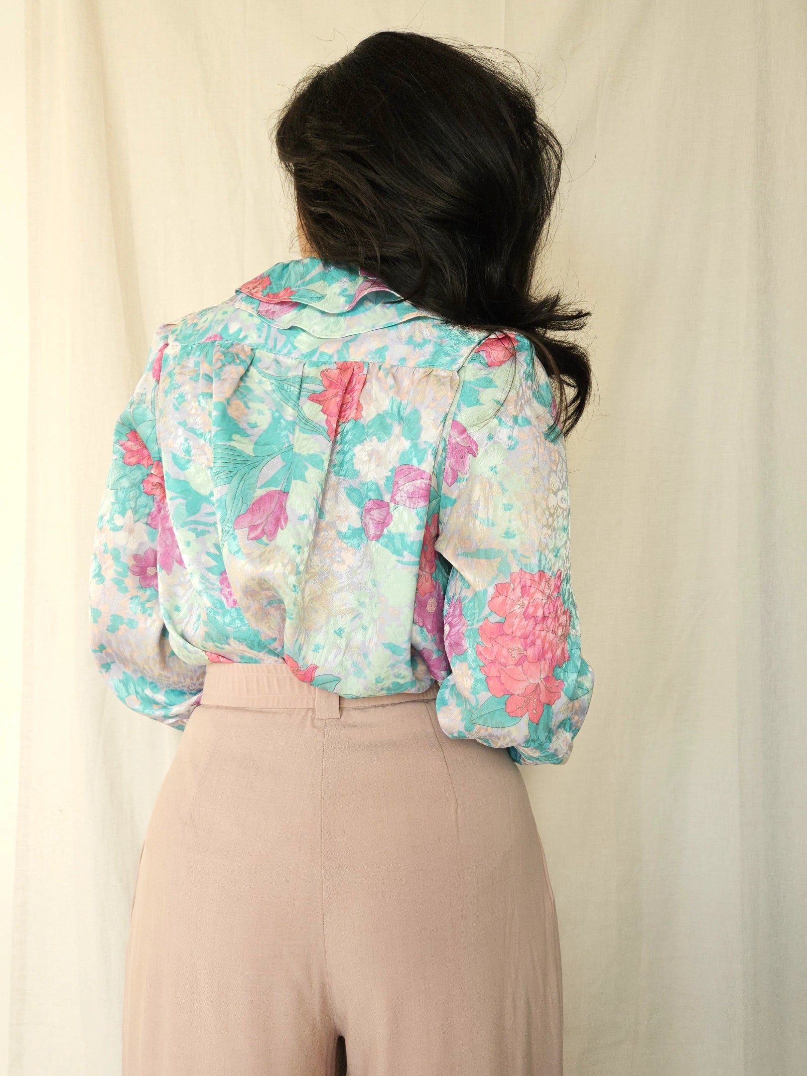 Vintage blouse Frozen Flowers | L