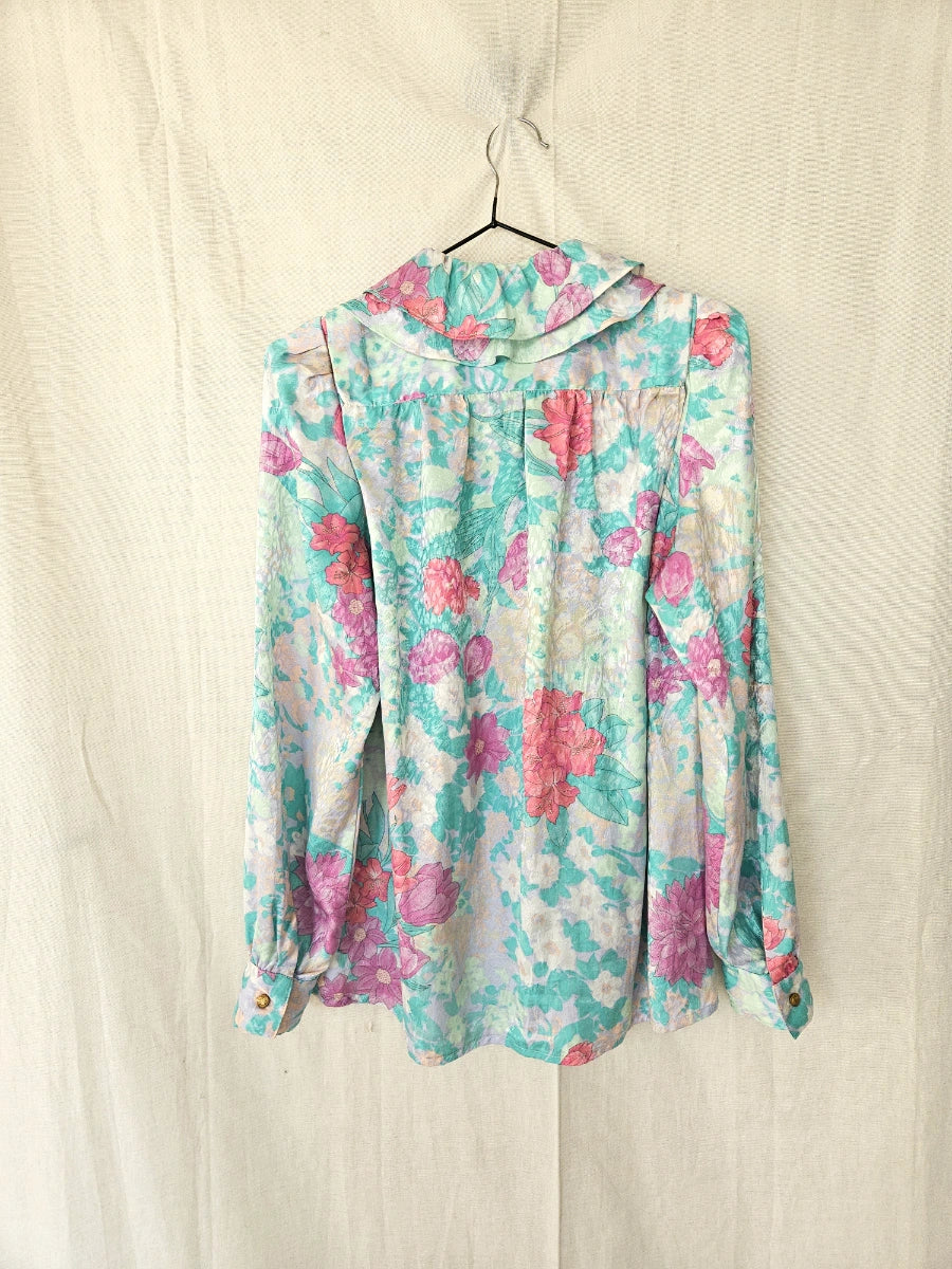 Vintage blouse Frozen Flowers | L