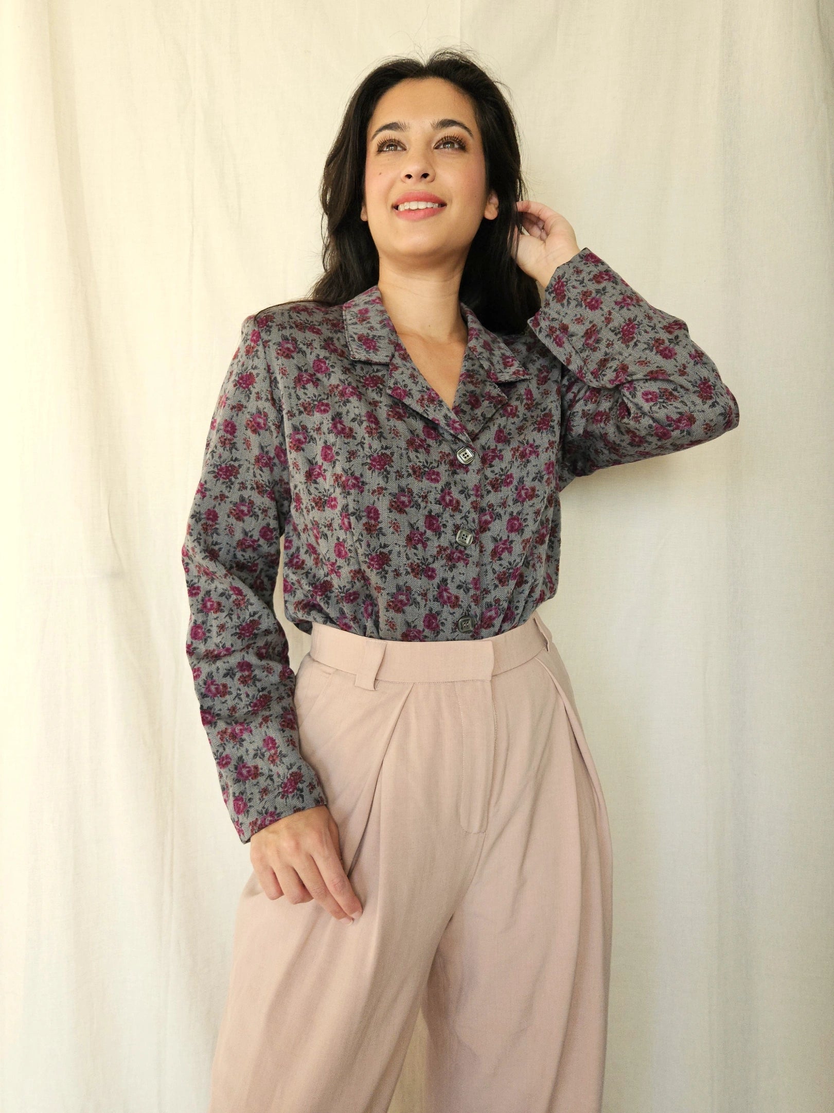 Vintage blouse Wild Roses | M