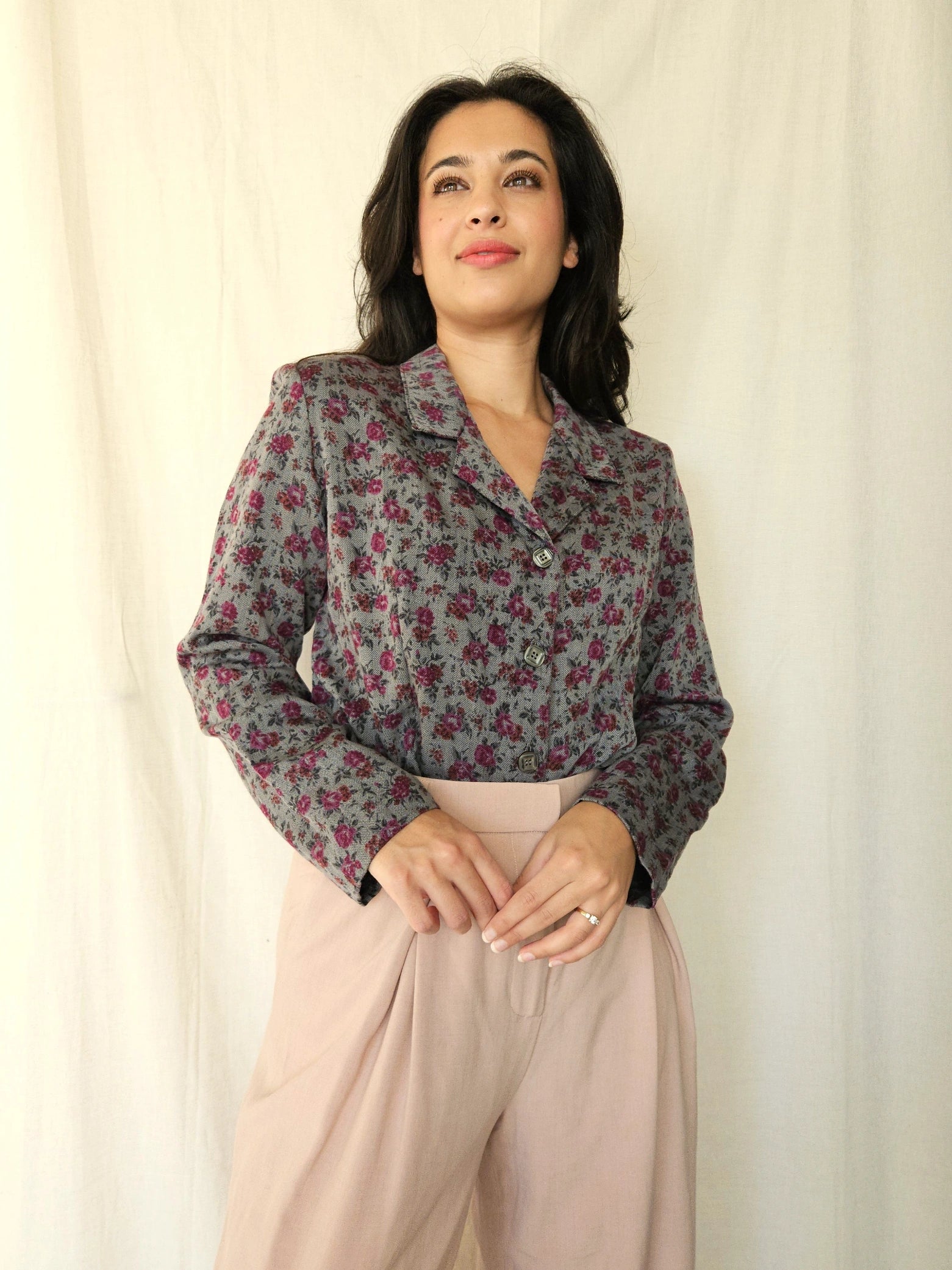 Vintage blouse Wild Roses | M