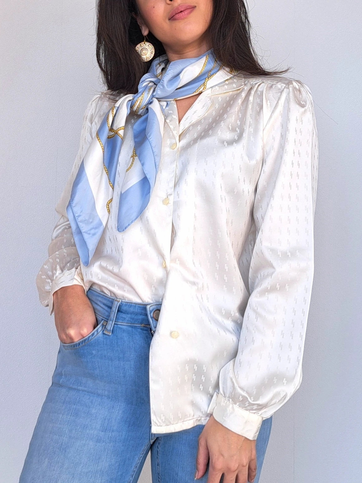 Vintage blouse silk | S