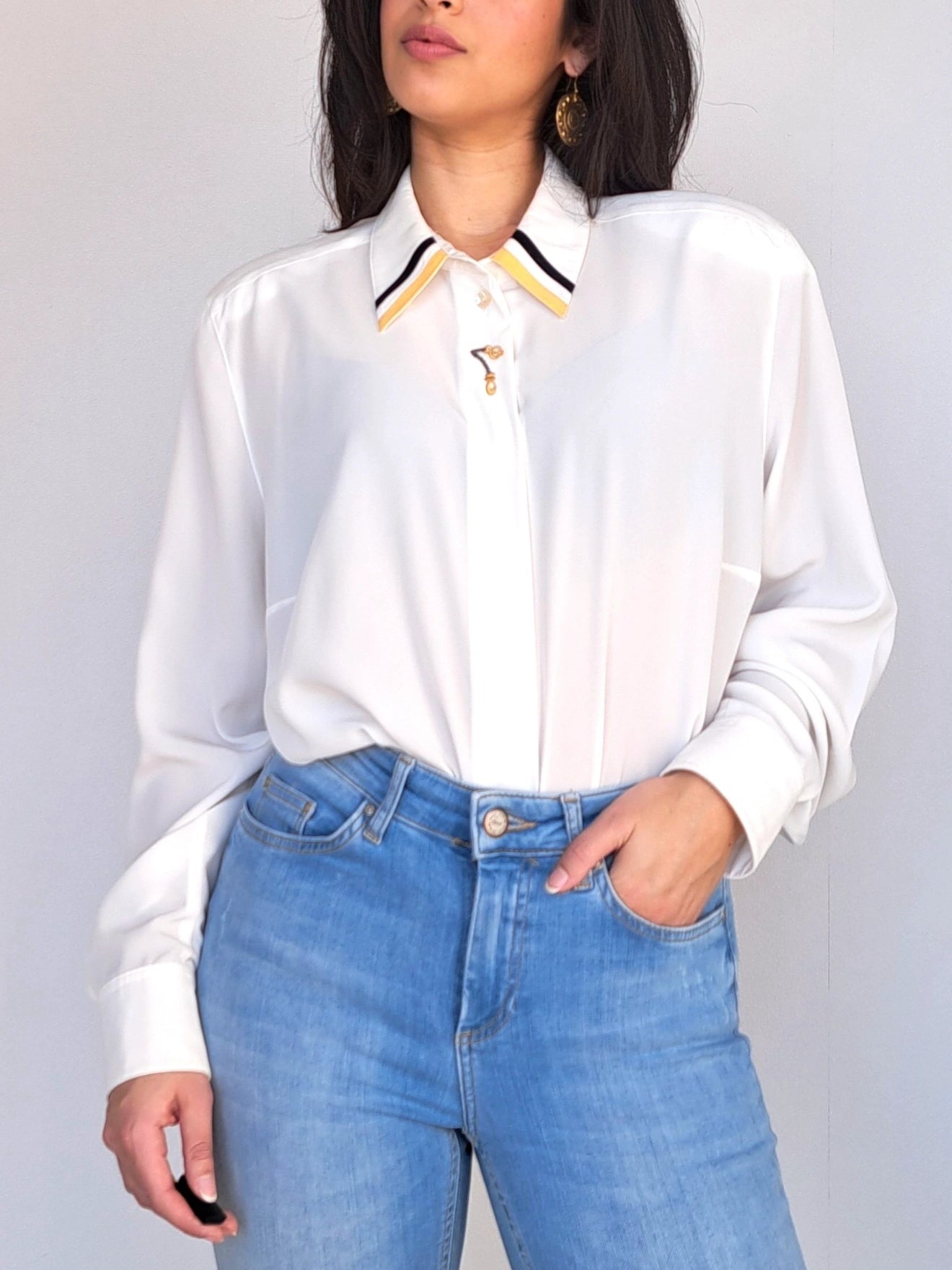 Vintage blouse soft white | XL