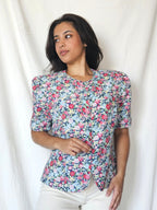 Getailleerde vintage blouse van viscose | XL