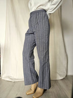 Wollen jaren 70 vintage broek - blauw - L