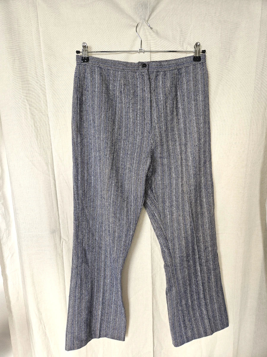 Wollen jaren 70 vintage broek - blauw - L