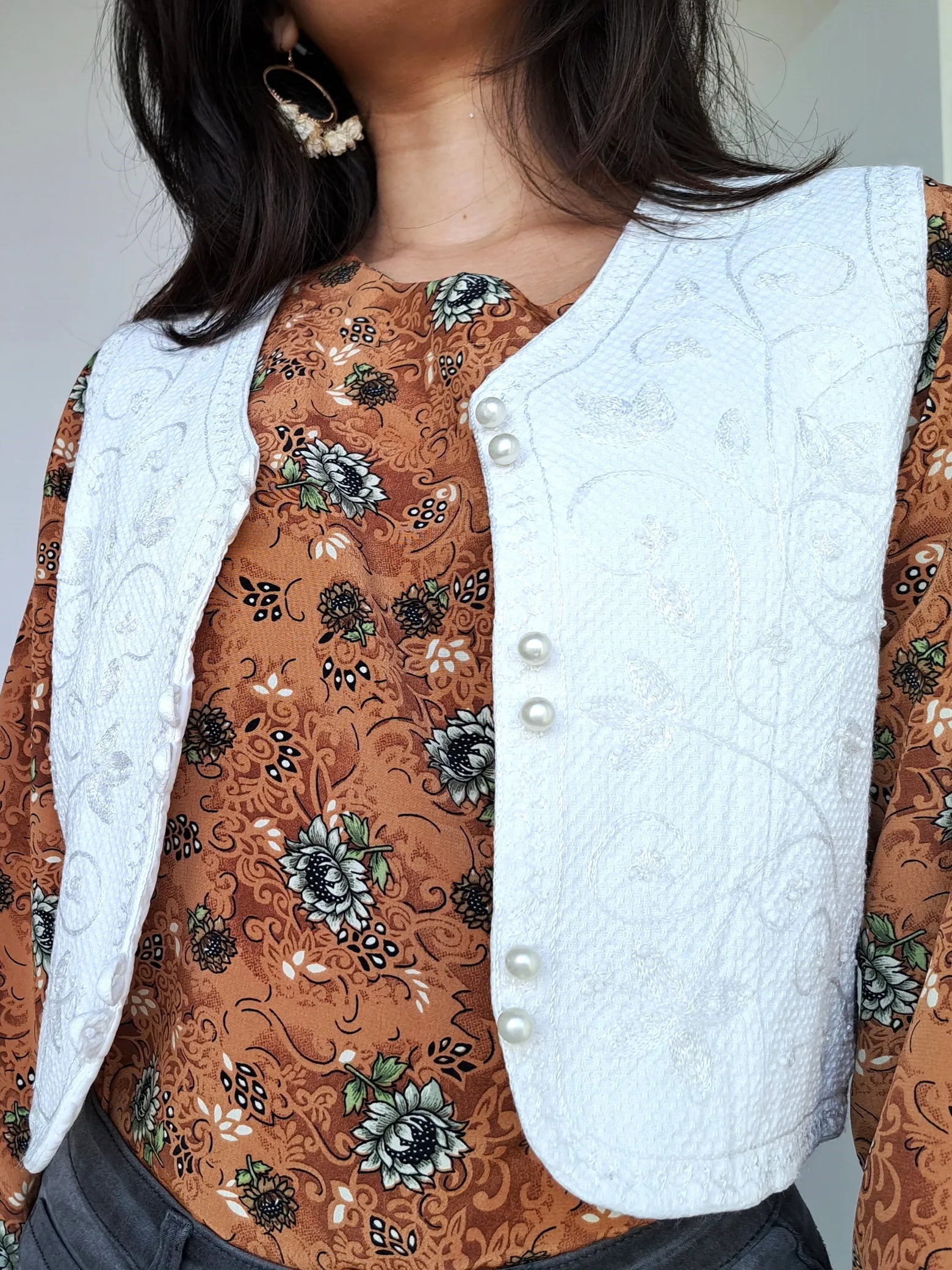 wit vintage gilet