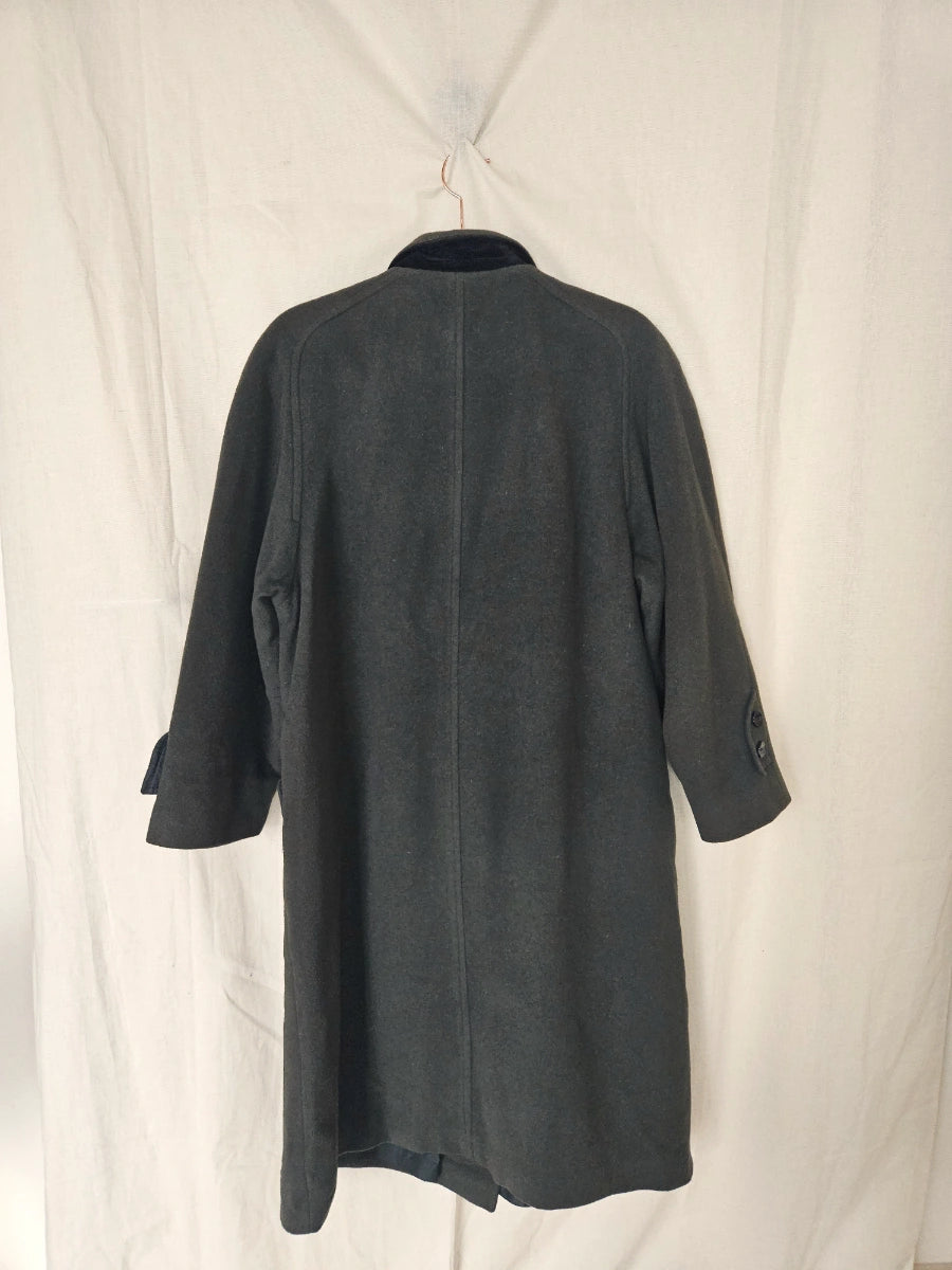 Wollen vintage mantel legergroen | L/XL