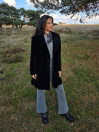 Fluwelen vintage mantel van katoen | S