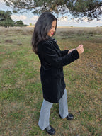 Fluwelen vintage mantel van katoen | S