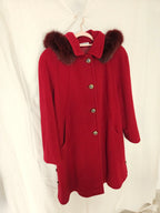 Wollen vintage mantel met capuchon | XL