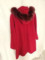 Wollen vintage mantel met capuchon | XL