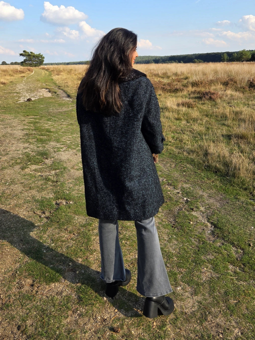 Jaren 50 bouclé vintage mantel | M