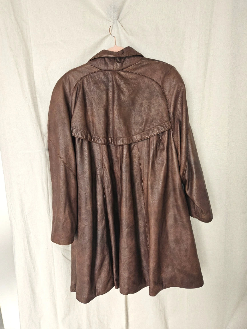 Leren vintage jas bruin | M